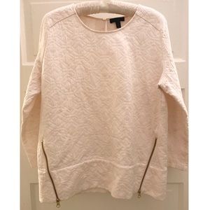 J Crew cream blouse with side zippers